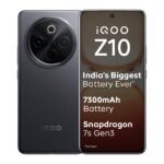 iQOO Z10 5G (Stellar Black, 8GB RAM, 256GB Storage) | India's Biggest Ever 7300 mAh Battery | Snapdragon 7s Gen 3 Processor | Brightest Quad Curved AMOLED Display in the Segment