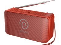 pTron Musicbot Groove Mini Bluetooth Speaker, 10W Immersive Sound, 6H Playtime, FM Radio, Multi-Playback Modes-BT5.1/TF Card/Aux-in, Metal Grill & Type-C Charging (Red)