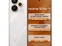 realme 15 Pro 5G Smartphone 8+128GB Silver,4K 60FPS,144Hz HyperGlow 4D Curve Display,7000mAh Battery,80W SuperVOOC, Camera Triple 50MP, Snapdragon 7 Gen 4, IP69