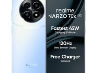 realme NARZO 70x 5G (Ice Blue, 6GB RAM,128GB Storage)|120Hz Ultra Smooth Display|Dimensity 6100+ 6nm 5G|50MP AI Camera|45W Charger in The Box