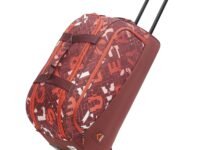 uppercase Grid 62 Duffle Trolley Bag| Quick Front Pocket Access| Spacious Main Compartment| Smooth Wheels| Push Button Trolley| Duffle Bag for Women & Men| 1500 Days Warranty (Maroon)