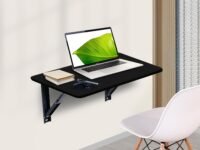 wow craft Engineered Wood Wall Mounted Multipurpose Foldable Table | Study Table, Computer Desk, Work Desk | Black, 24x16 Inch | DIY