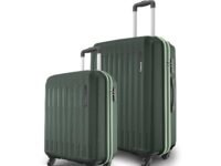 Safari Genius Alley Set of 2 (Cabin + Medium) Trolley Bags Hard Case Polypropylene, 4 Spinner Wheels, 360 Degree Wheeling Luggage, Suitcase for Travel, Trolley Bags for Travel, Deep Forrest