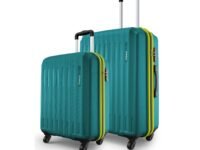Safari Genius Alley Set of 2 (Cabin + Medium) Trolley Bags Hard Case Polypropylene, 4 Wheels, 360 Degree Wheeling Luggage, Travel Bag, Suitcase for Travel, Trolley Bags for Travel, Teal Green