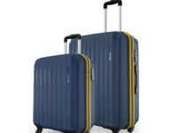 Safari Genius Alley Set of 2 (Cabin + Medium) Trolley Bags Hard Case Polypropylene, 4 Spinner Wheels, 360 Degree Wheeling Luggage, Travel Bag, Suitcase for Travel, Trolley Bags for Travel, Navy