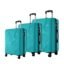 Safari Pentagon Pro 8 Wheels Set of 3 (Cabin + Medium + Large) Trolley Bags, Hard Case Polypropylene, 360º Wheeling Luggage, Suitcase for Travel, Cyan, Spinner Wheels