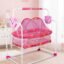 FLIPZON Premium New Born Baby Cradle with Swing & Mosquito Net | 0-13 Months | Wheels | Safety Belt with Lock | Sturdy & Safe | Polypropylene/Mild Steel | J1-Pink
