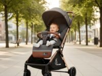 R for Rabbit Street Smart Auto Fold Stylish Newborn Baby Stroller| Aluminum Frame Pram with One Click Fold |Travel Friendly Trolley Stroller for 0-3 Years for Boy & Girl (Ash Grey)