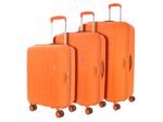 American Tourister 3PC PP Ivy 2.0-8 Wheel, Set (Small + Medium + Large) Hard Suitcase for Travel/Trolley Bag with Combination Lock & Smooth Sliding Double Wheel - Tan Orange, 55 Cm, 68 Cm, 79 Cm