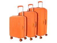 American Tourister 3PC PP Ivy 2.0-8 Wheel, Set (Small + Medium + Large) Hard Suitcase for Travel/Trolley Bag with Combination Lock & Smooth Sliding Double Wheel - Tan Orange, 55 Cm, 68 Cm, 79 Cm