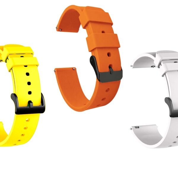IIK COLLECTION 22mm Silicone Strap for Smart Watches | Combo Pack Compatible With Noise, Fireboltt, Boat Xtend, Pebble, Boat Flash, Noise Color Fit, Ultra Smart Watch & All Watches