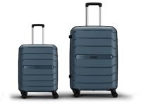 Aristocrat Liberty Set of 2 (Cabin+Medium) Polypropylene Hard Spinner Trolley Bag, 58+68Cm|Combination Lock|8 Wheels|3 Years International Warranty|Spanish Blue