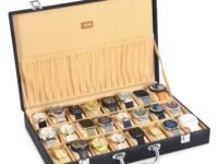 LEDO Men's and Women's Watch Box Holder Organizer Case In 24 Slots of watches In PU Leather with Royal Black color