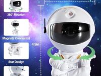 One94Store Astronaut Galaxy Projector Night Light – 360° Rotating Nebula Star Projector with Remote, Timer & Adjustable Head – LED Space Lamp for Kids’ Bedroom, Home & Party Décor (Guitar Astronaut)