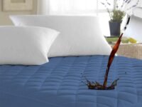 Ayka 100% Waterproof Cotton Quilted Mattress Protector King Size Breathable Hypoallergenic Noiseless Ultra Soft Fitted Bed Protector 84x72 inch Mattress/Bed Cover (Med Blue, King (84 * 72"))