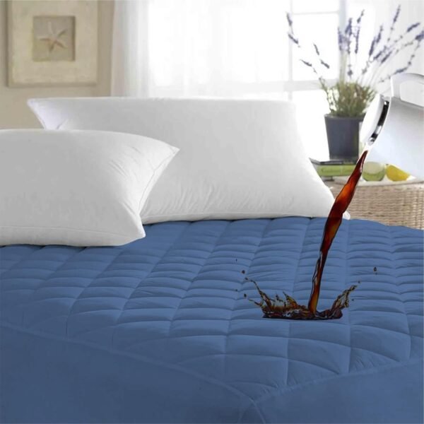 Ayka 100% Waterproof Cotton Quilted Mattress Protector King Size Breathable Hypoallergenic Noiseless Ultra Soft Fitted Bed Protector 84x72 inch Mattress/Bed Cover (Med Blue, King (84 * 72"))