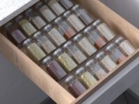 19 X 13 Inches Spice Utensils Drawer Organizer, 4 Tier Clear Acrylic Expandable In-Drawer Seasoning Jars Rack, Kitchen Drawer Spice Insert Tray For Cabinet/Countertop (4Pcs), Transparent