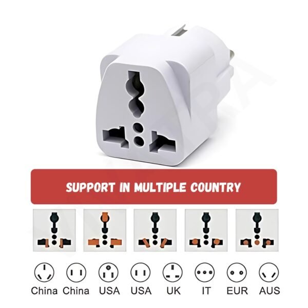 2-Pin German Conversion Plug Type-F, Heavy-Duty Electrical Adapter for Home and Office Use, Durable and Reliable