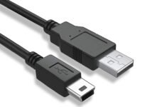 5 Pin Mini USB Cable (35 CM) USB 2.0 Type A to Mini B Cable Compatible with GoPro Hero 3+, PS3 Controller, MP3 Player, Digital Camera (Black)