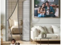 ARMORX High Tensile Polyester Magnetic Door Mosquito Net, Self Closing Magnets with Buckle Strap, Protection from Insects, Pets & Kids Friendly | Classic Grey -210cm x 95cm