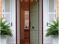 ARMORX Premium Collection Magnetic Mosquito Net for Doors | Self Closing Magnets & Stay-Open Buckle Feature | Incl. Toran for Classy Look & Décor | Royal Brown -200cm x 70cm