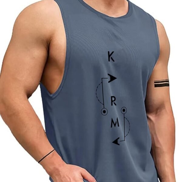 AUSK Men Vest || Gym Tshirt for Men || Karma Printed Sleeveless Regular Fit T Shirt for Mens