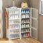 AYSIS Plastic Shoe Rack for Home | 𝟏𝟐 𝐒𝐡𝐞𝐥𝐟 Shoe Rack with Door 𝐌𝐚𝐠𝐧𝐞𝐭𝐬 for Home Storage Plastic Box Organizer, Metal Door Frame, Chappal Slipper Sandals Stand (White, 12-Shelf-6-Door)