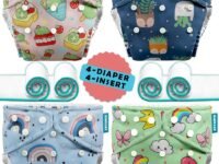 Advanso Leakage Proof cloth diapers for babies, high absorbent 4 reusable diaper 4 insert pad combo pack washable cloth diaper free size 5-18kg adjustable pocket cover 42