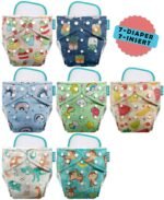 Advanso Leakage Proof cloth diapers for babies, high absorbent 7 reusable diaper 7 insert pad combo pack washable cloth diaper free size 5-18kg adjustable pocket cover 49