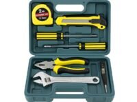 Aegon 7 Pcs Hand Tool Set - Adjustable Spanner, Star Screwdriver, Flathead Screwdriver, Knife, Measuring Tape, Cutting Plier and Voltage tester for DIY, Household, Electrical Repairs