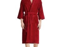 Amazon Brand - Solimo 100% Cotton Unisex Bathrobe, Brick Red, Medium, Set of 1