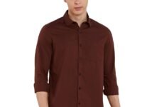 Amazon Brand - Symbol Men's Solid Slim Fit Cotton Casual Shirt | Plain | Full Sleeve | Summer (Available in Plus Sizes)