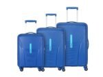 American Tourister Ivy 4 Wheel Spinner Polypropylene (Pp) 3 Pc Set Blue Hard Trolley Bag with TSA Lock Small, Medium & Large (55Cm + 68 Cm + 77Cm)