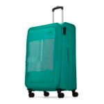 Aristocrat Duralite Large Trolley Bag, 78Cm | Combination Lock Polyester Soft Case | Spinner 8 Wheels | 3 Years International Warranty | Teal Blue