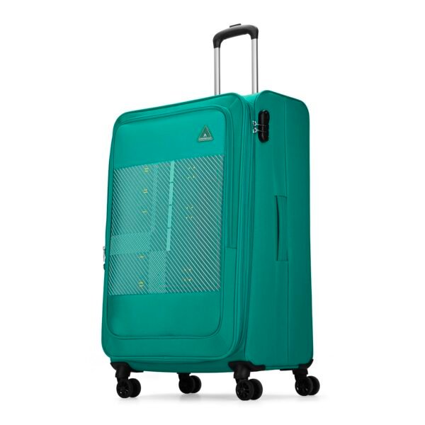 Aristocrat Duralite Large Trolley Bag, 78Cm | Combination Lock Polyester Soft Case | Spinner 8 Wheels | 3 Years International Warranty | Teal Blue