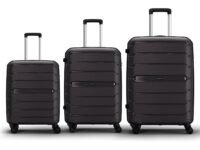 Aristocrat Liberty Set of 3 (Cabin+Medium+Large) Trolley Bag, 58+68+78Cm | Combination Lock | 8 Wheels | 3 Years International Warranty | New Saddle Brown