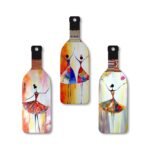Artvibes Abstract Art Dancing Girl Wooden Wall Hanging for Home Decor | Decoration Items for Livingroom | Art Item for Office | Decorative Mdf Wall Hanger Artwork (WH_9501N), (Set of 3)