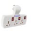Aster Three pin Multiplug Point | Cordless Wall Socket Multi Outlet Extension Board with Fuse Protection, Universal Sockets and Individual Switches (3 Socket Multiplug)