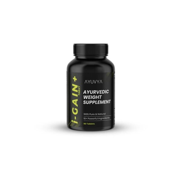 Ayuvya i-Gain+ | Ayurvedic Weight Supplement | Helps In Improving Appetite & Nutrient Absorption | With New & Improved Formula | 90 Tablets | As Seen On Shark Tank