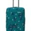 BIGWING Protective Cover in Polyester Fabric with Map Print for | 20' Inch 55 cm Small Size | Hard Luggage Trolley Bag Cover (Fits Only On Fiber - Plastic Trolley Bag) Turquoise Color