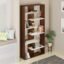 BLUEWUD Maxelle Engineered Wood Bookshelf Cabinet Book Rack Organizer with Shelves for Decor Display, Cabinet Floor Standing for Home Library (Brown Maple & White)