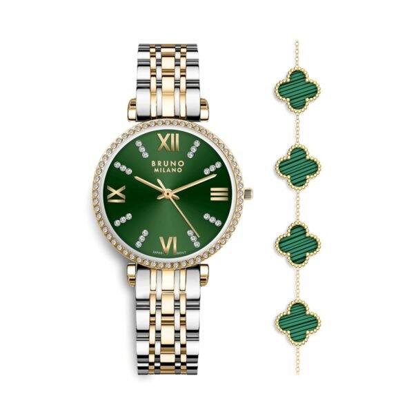 BRUNO MILANO Luxe Diamond Studded Bezel Watch for Women and Girls