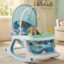 Baybee 3 in 1 Baby Rocker & Feeding Chair | Soothing Rocking Motion with Adjustable Recline, Removable Food & Toy Tray, Safety Harness | Baby Rocker for 0 to 3 Years (Blue)