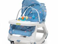 Baybee 5 in 1 Baby Rocker and Feeding Chair for Babies | Portable Rocking Chair for Kids with Parent Handle, Multi Position Recline, Food Tray & Music | Baby Bouncers 0 to 3 Years Boys Girls (Blue)