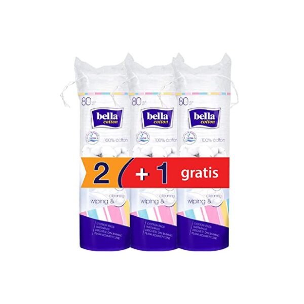 Bella Cotton Pads - 80pcs | Buy 2 Get 1 Free | Makeup Removal | Skin friednly | Soft & Gentle| Multi Use Cleansing Pads | Daily use