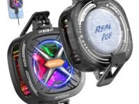 Besecou Magnetic mobile Cooler for Gameing with 3 Cooling Modes, Rgb Phone Cooler, Seven fan blades, Advanced Tech Cooling Chip, Compatible for Android and Ios devices, Silent and Portable, USB Port