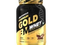 Bigmuscles Nutrition Premium Gold Whey [1Kg] | Informed Choice UK Certified | Isolate Whey Protein Blend | 25g Protein | 11g EAA | ProHydrolase Enzyme Technology [Rich Chocolate]