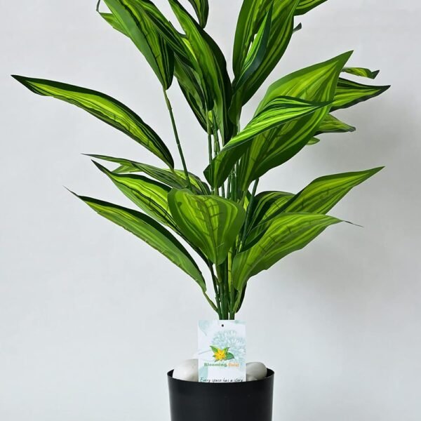 Blooming Floret Artificial Cast-Iron Plant | Big Ornamental Plant for Interior Decor/Home Decor/Office Decor | 26 Leaves with Basic Black Pot | 71.1 cm Tall Indoor Plant