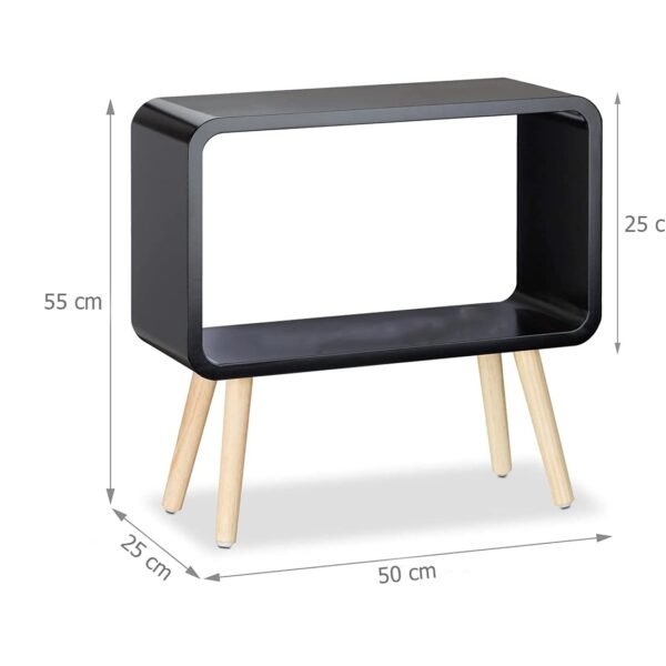 Bookcase Nightstand Side End Table Bedroom: Bed Side Coffee Table Living Room Bedside Small Spaces Magazine Stand With Storage Engineered Wood Modern Furniture(Black)