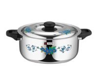 Butterfly Deluxe Dish 3 Stainless Steel Floral Hot Pack Casserole, 3750 ml, Silver